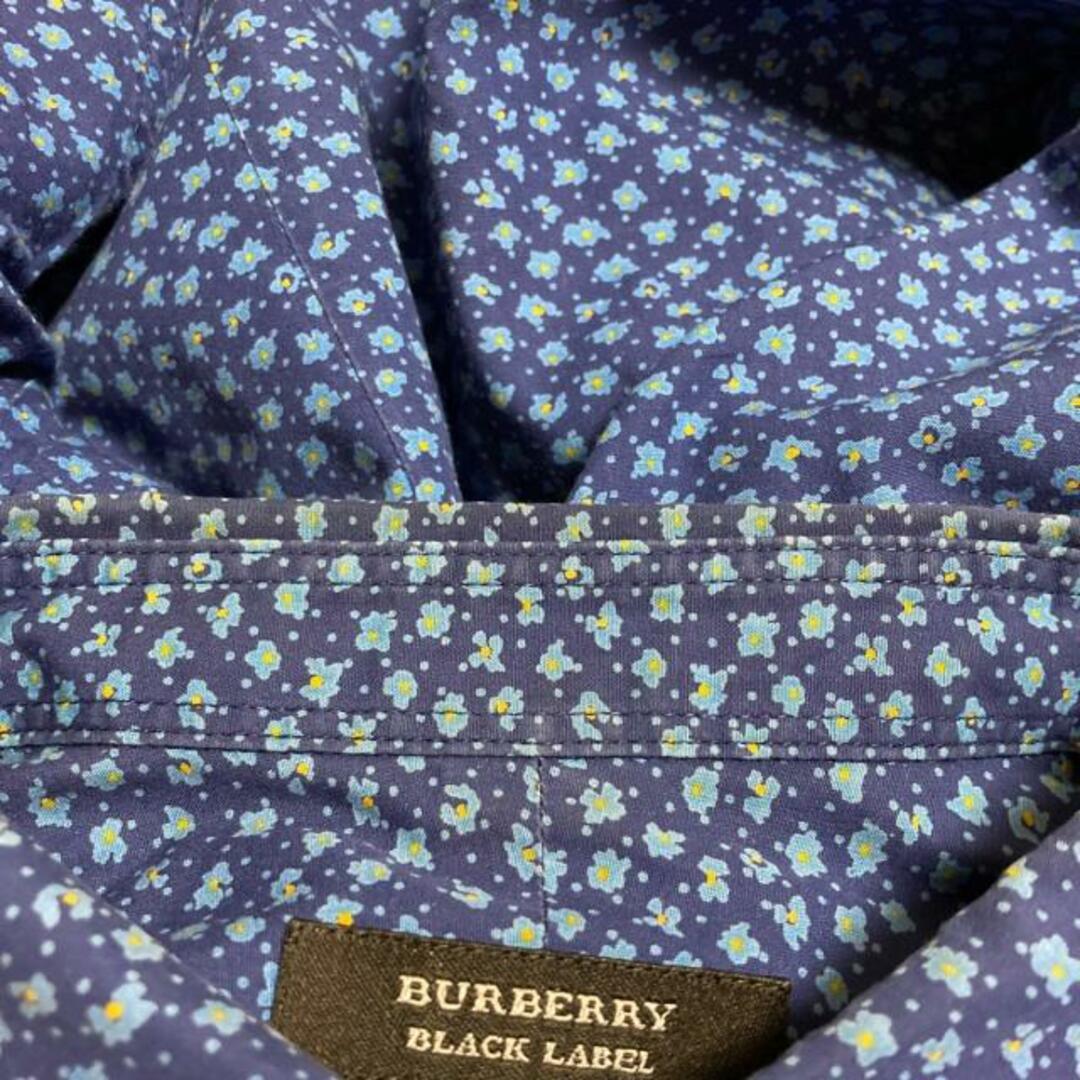 BURBERRY BLACK LABEL(バーバリーブラックレーベル)のBurberry Black Label(バーバリーブラックレーベル) 長袖シャツ サイズ3 L メンズ - ネイビー×ライトブルー×ダークイエロー 花柄 メンズのトップス(シャツ)の商品写真