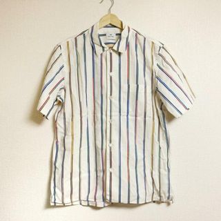 ポールスミス(Paul Smith)のPaulSmith(ポールスミス) 半袖シャツ サイズM メンズ - アイボリー×ブルー×マルチ ストライプ(シャツ)