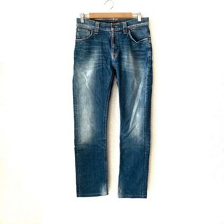 ヌーディジーンズ(Nudie Jeans)のNudieJeans(ヌーディージーンズ) ジーンズ サイズL メンズ - ブルー フルレングス/ステッチ(デニム/ジーンズ)