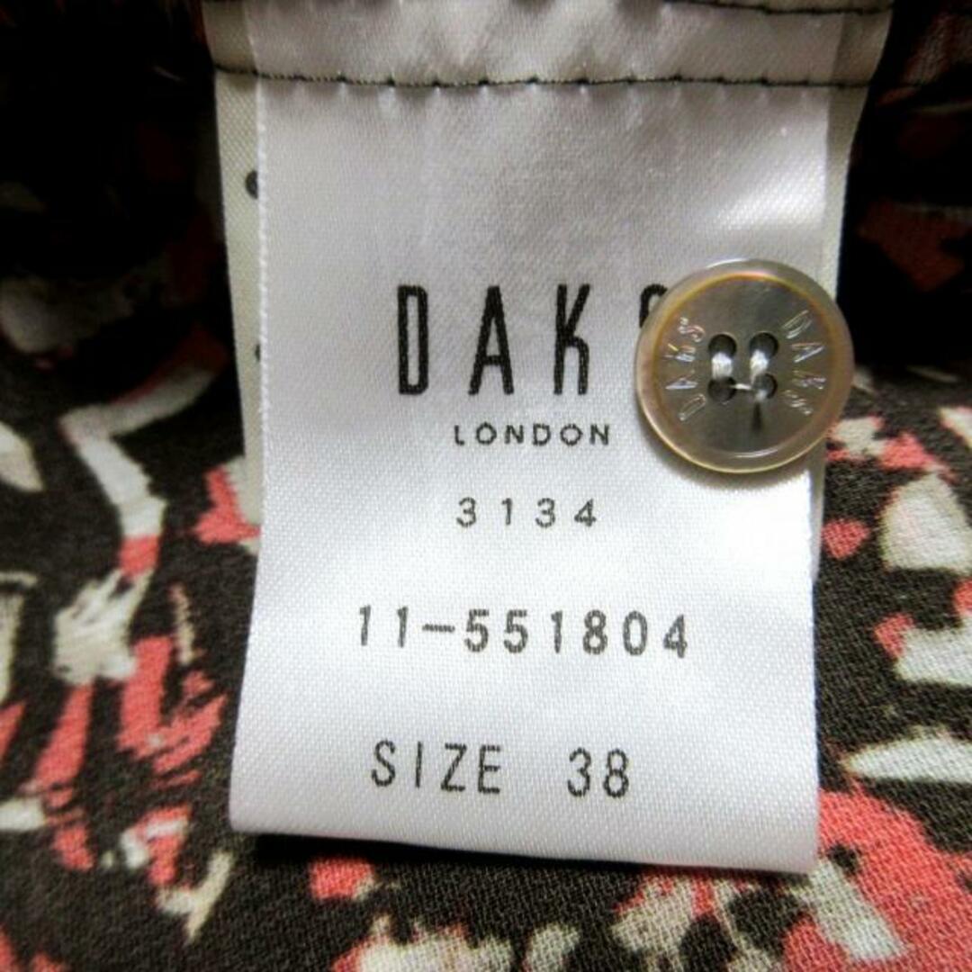 DAKS(ダックス)のDAKS(ダックス) 長袖シャツブラウス サイズ38 L レディース - ダークブラウン×ピンク×マルチ フリル レディースのトップス(シャツ/ブラウス(長袖/七分))の商品写真
