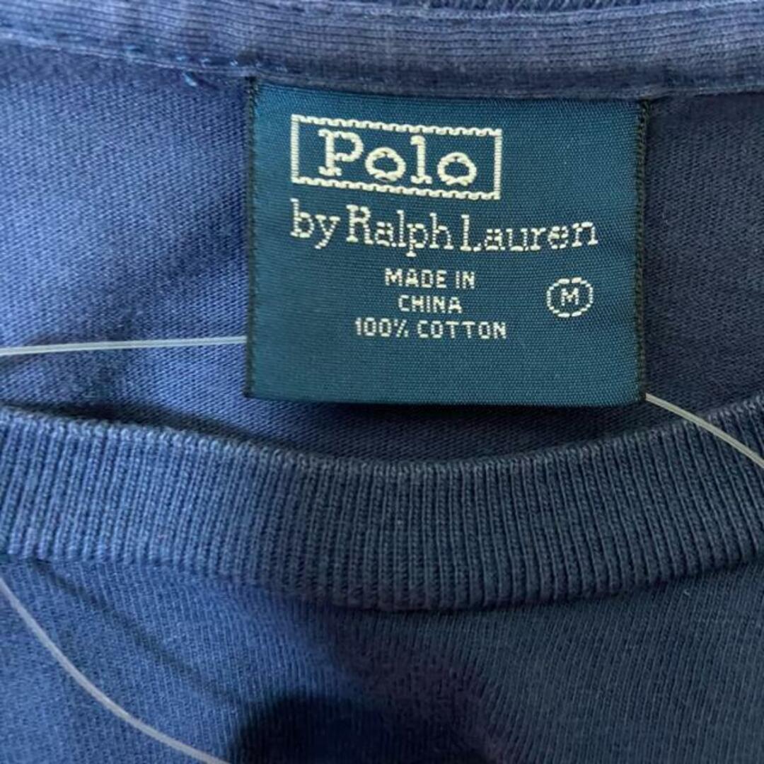 POLO RALPH LAUREN(ポロラルフローレン)のPOLObyRalphLauren(ポロラルフローレン) 半袖Tシャツ サイズM メンズ - ネイビー×白×レッド クルーネック メンズのトップス(Tシャツ/カットソー(半袖/袖なし))の商品写真