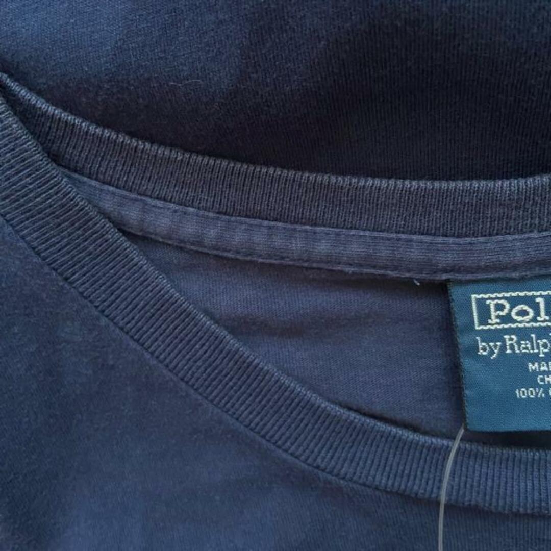 POLO RALPH LAUREN(ポロラルフローレン)のPOLObyRalphLauren(ポロラルフローレン) 半袖Tシャツ サイズM メンズ - ネイビー×白×レッド クルーネック メンズのトップス(Tシャツ/カットソー(半袖/袖なし))の商品写真