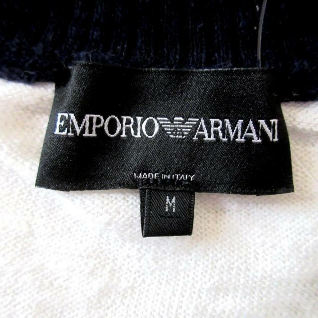 Emporio Armani(エンポリオアルマーニ)のEMPORIOARMANI(エンポリオアルマーニ) 長袖カットソー サイズM メンズ - 白×ダークネイビー×レッド メンズのトップス(Tシャツ/カットソー(七分/長袖))の商品写真