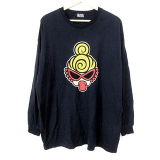 HYSTERIC GLAMOUR(ヒステリックグラマー) 長袖Tシャツ サイズF レディース - ダークネイビー×ダークイエロー×マルチ クルーネック