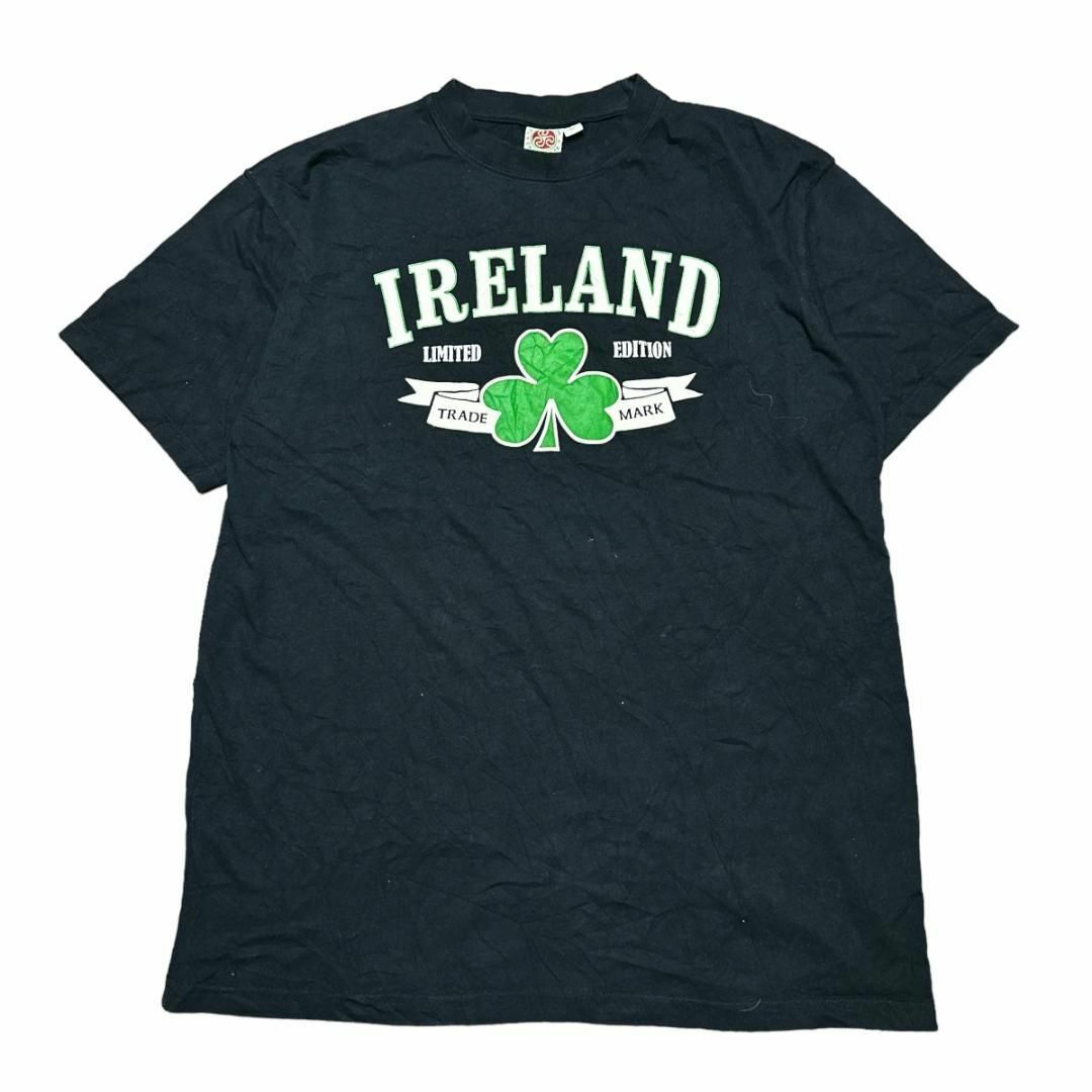 IRELAND 半袖Tシャツ クローバー ブラック US古着 v13 メンズのトップス(Tシャツ/カットソー(半袖/袖なし))の商品写真