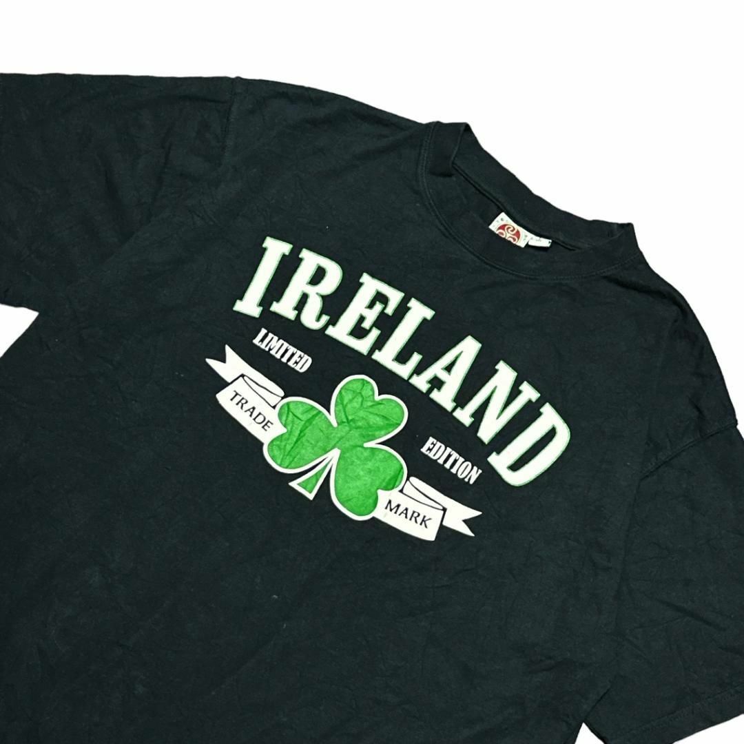 IRELAND 半袖Tシャツ クローバー ブラック US古着 v13 メンズのトップス(Tシャツ/カットソー(半袖/袖なし))の商品写真