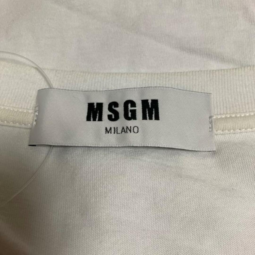 MSGM(エムエスジイエム)のMSGM(エムエスジィエム) ノースリーブTシャツ サイズXS レディース - 白×黒 クルーネック レディースのトップス(Tシャツ(半袖/袖なし))の商品写真