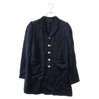 robe de chambre COMME des GARCONS ローブドシャンブル コムデギャルソン 90S 95年製 後染め サテン地 マルチボタン ロングジャケット ネイビー レディース RJ-100130(その他)