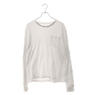 クロムハーツ(Chrome Hearts)のCHROME HEARTS クロムハーツ Neck Logo L/S Tee ネックロゴプリント 長袖クルーネックTシャツ ホワイト/ブラック(Tシャツ/カットソー(七分/長袖))