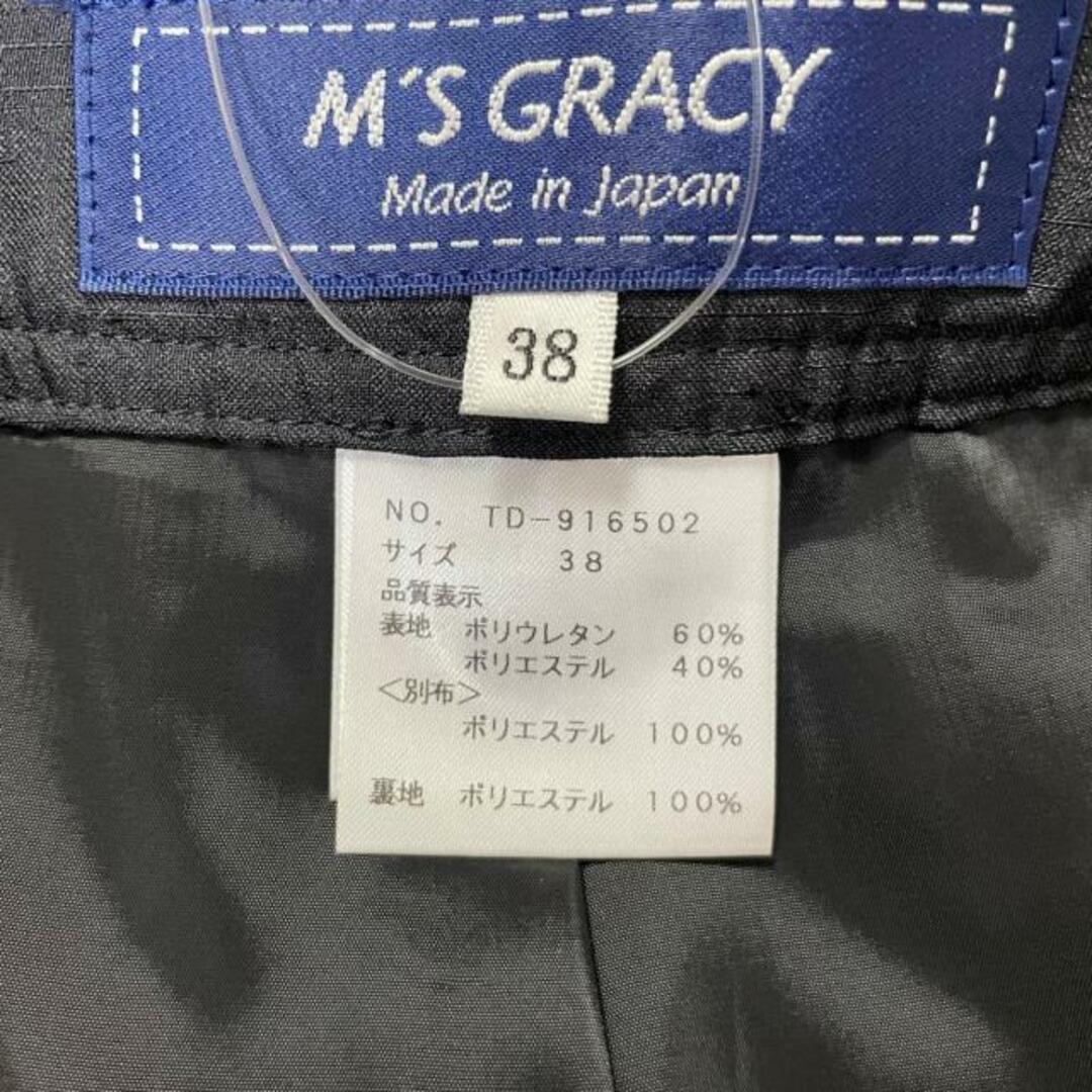 M'S GRACY(エムズグレイシー)のM'S GRACY(エムズグレイシー) パンツ サイズ38 M レディース - 黒 クロップド(半端丈)/フェイクレザー ポリエステル、ポリウレタン レディースのパンツ(その他)の商品写真