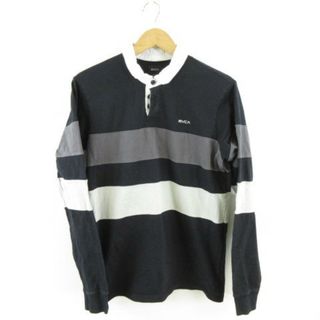 ルーカ(RVCA)のルーカ RVCA ポロシャツ 長袖 ボーダー 黒 グレー S *A569(ポロシャツ)