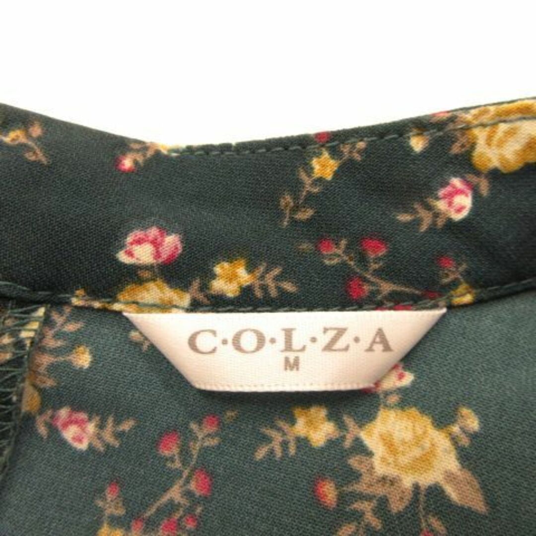 COLZA(コルザ)のコルザ COLZA カットソー 長袖 花柄 緑 M *A517 レディースのトップス(カットソー(長袖/七分))の商品写真