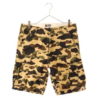 A BATHING APE アベイシングエイプ 1st camo カモ柄 コットン 総柄 カーゴ ハーフパンツ ショーツ ショートパンツ イエロー