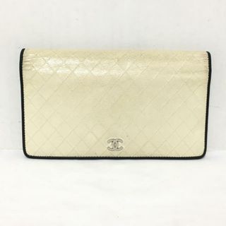 シャネル(CHANEL)のCHANEL(シャネル) 長財布 ビコローレ アイボリー×黒 レザー(財布)