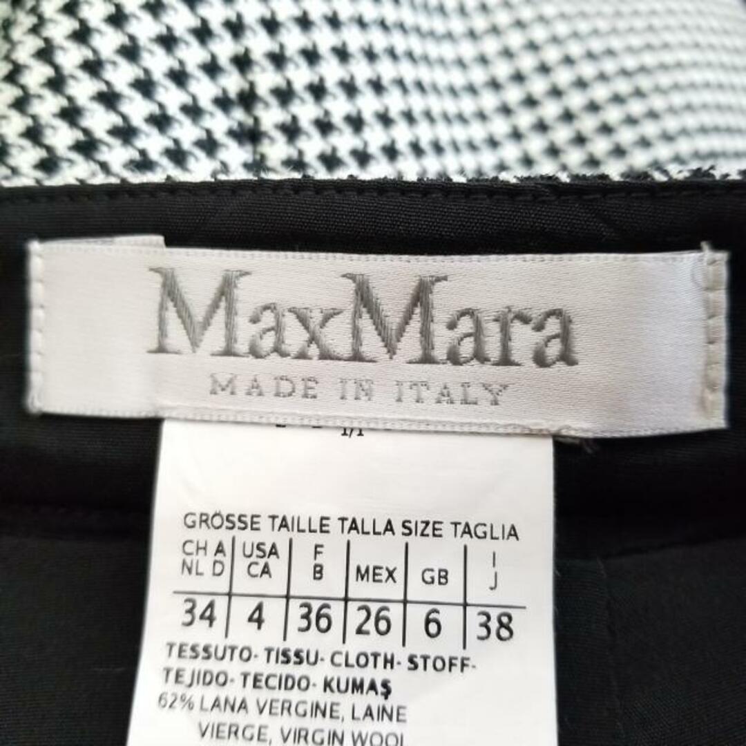 Max Mara(マックスマーラ)のMax Mara(マックスマーラ) スカート サイズ38 S レディース美品  - 白×黒 ひざ丈/千鳥格子柄 レディースのスカート(その他)の商品写真