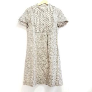 ローラアシュレイ(LAURA ASHLEY)のLAURAASHLEY(ローラアシュレイ) ワンピース サイズ11 M レディース - ピンクベージュ×ダークブラウン 半袖/ひざ丈/花柄(その他)