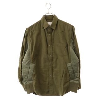 サカイ(sacai)のSacai サカイ 20AW Nylon Twill Cotton Shirt ナイロン ツイル コットン ミリタリー ドッキング 長袖シャツ ジャケット 再構築 カーキ 20-02357M(シャツ)