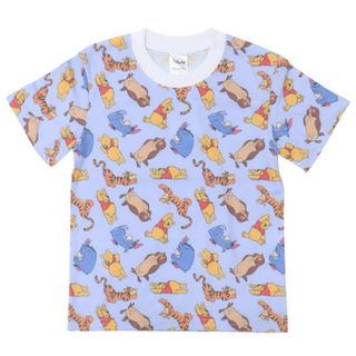 ディズニー　くまのプーさん　半袖　Tシャツ　ブルー　パープル　青　紫　120