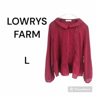 ローリーズファーム(LOWRYS FARM)のローリーズファーム　長袖　レース　L　ゆったり　紫　パープル　カジュアル　春　秋(シャツ/ブラウス(長袖/七分))