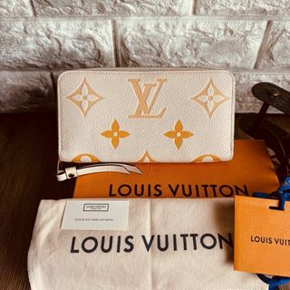 ルイヴィトン(LOUIS VUITTON)の◇ルイヴィトン◇バイカラー モノグラム アンプラント ジッピー ベージュ 長財布(財布)