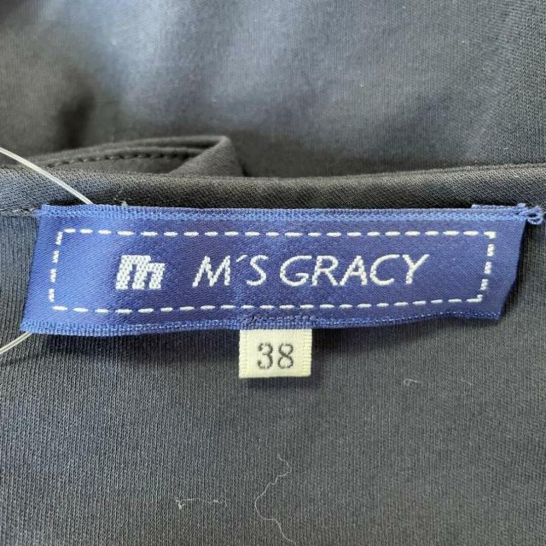 M'S GRACY(エムズグレイシー)のM'S GRACY(エムズグレイシー) カーディガン サイズ38 M レディース美品  - ネイビー 半袖/フリル/ジップアップ 綿 レディースのトップス(カーディガン)の商品写真