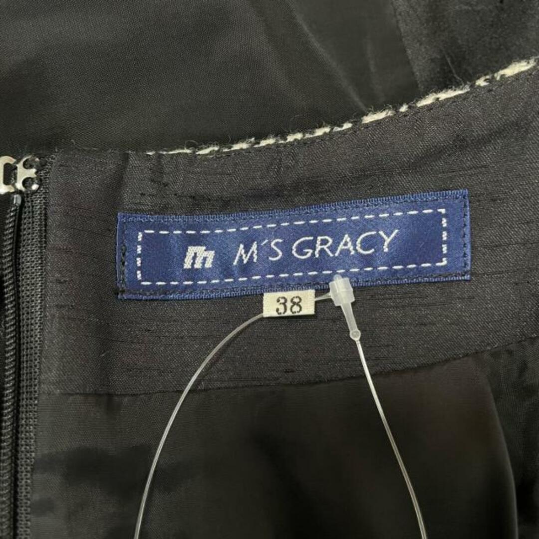 M'S GRACY(エムズグレイシー)のM'S GRACY(エムズグレイシー) スカート サイズ38 M レディース美品  - 黒×白 ひざ丈 ポリエステル、毛 レディースのスカート(その他)の商品写真