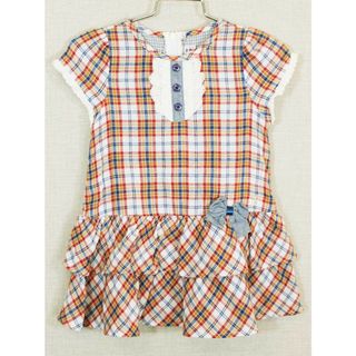 ミキハウス(mikihouse)の[ミキハウス/mikihouse]90cm 半袖ワンピース 白×赤系【中古】子供服 キッズ kids ベビー服 baby 女の子 夏 424032 onepi(ワンピース)