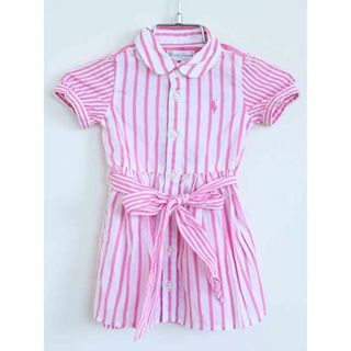 ラルフローレン(Ralph Lauren)の†ラルフローレン/Ralph Lauren† 66cm(6M) 半袖シャツワンピース 白×ピンク【中古】子供服 キッズ kids ベビー服 baby 女の子 夏 616032 onepi(ワンピース)