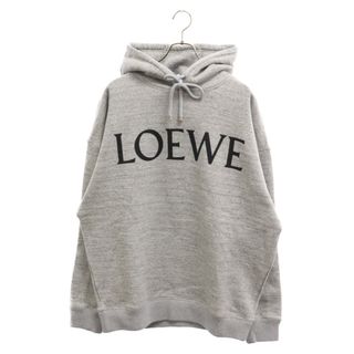 ロエベ(LOEWE)のLOEWE ロエベ 23AW OVERSIZE FRONT PRINT LOGO PULLOVER HOODIE オーバーサイズフロントプリントロゴプルオーバーフーディ パーカー グレー H526Y25X36(パーカー)