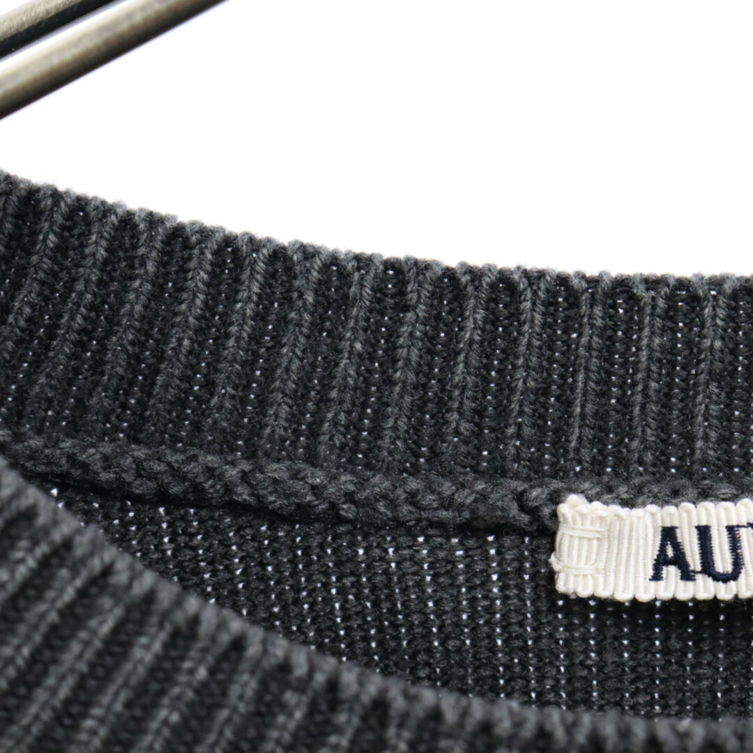 AURALEE(オーラリー)のAURALEE オーラリー 22AW FRENCH MERINO STONE WASHED KNIT P/O フレンチメリノ ストーンウォッシュド クルーネック ニットセーター グレー A21AP02SW メンズのトップス(ニット/セーター)の商品写真