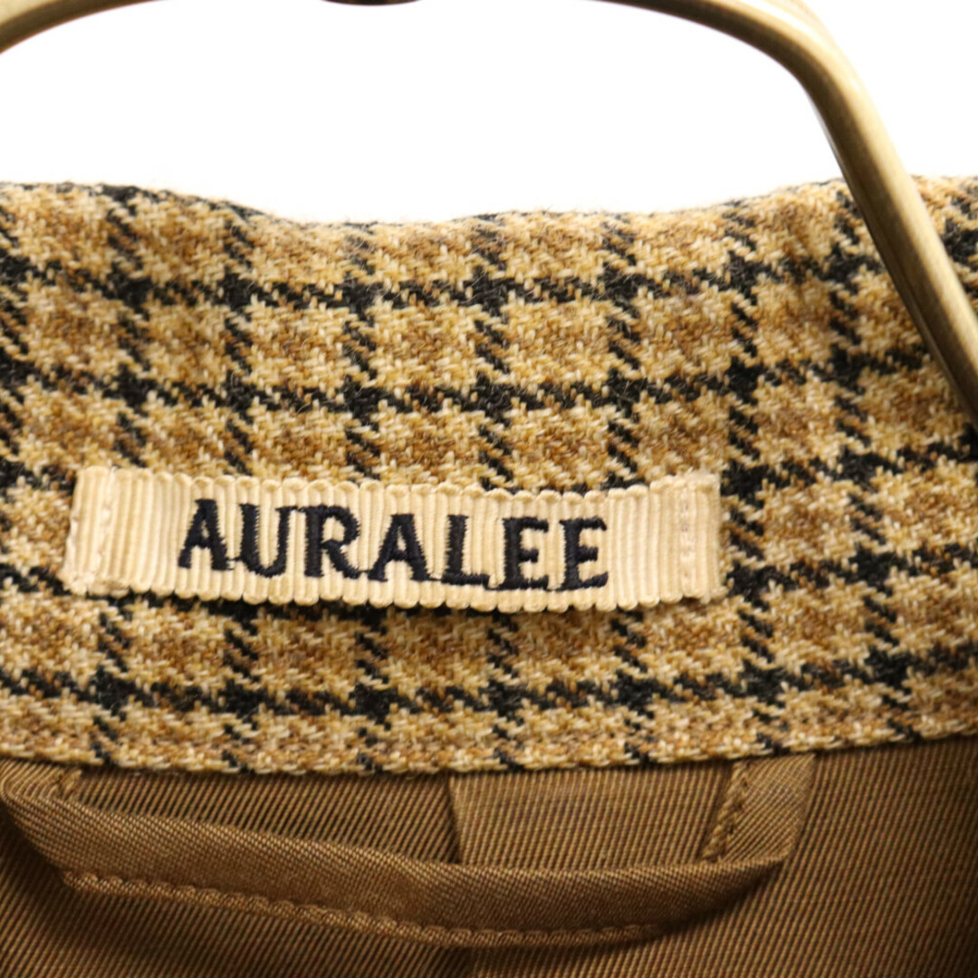 AURALEE(オーラリー)のAURALEE オーラリー 17AW DOUBLE FACE CHECK ZIP BLOUSON ダブルフェイスチェック ジップアップブルゾン ブラウン A7AB02BN メンズのジャケット/アウター(ブルゾン)の商品写真