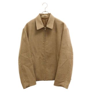 AURALEE オーラリー 17AW DOUBLE FACE CHECK ZIP BLOUSON ダブルフェイスチェック ジップアップブルゾン ブラウン A7AB02BN