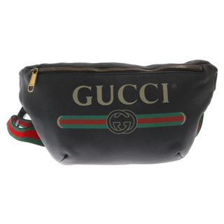 Gucci - GUCCI グッチ ヴィンテージロゴ レザー ウェブ ボディーバッグ 530412 ブラック