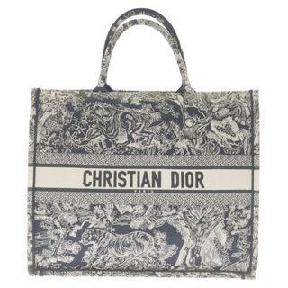 ディオール(Dior)のDIOR ディオール トワル ドゥ ジュイ エンブロイダリー ブックトート ラージ トートバッグ ネイビー(トートバッグ)