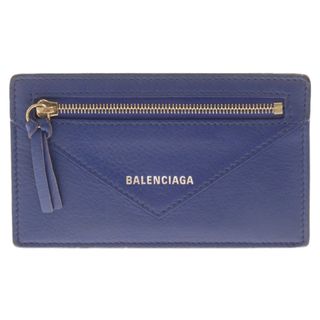 バレンシアガ(Balenciaga)のBALENCIAGA バレンシアガ ロゴプリント レザー コインケース ブルー 499208 4130(コインケース/小銭入れ)