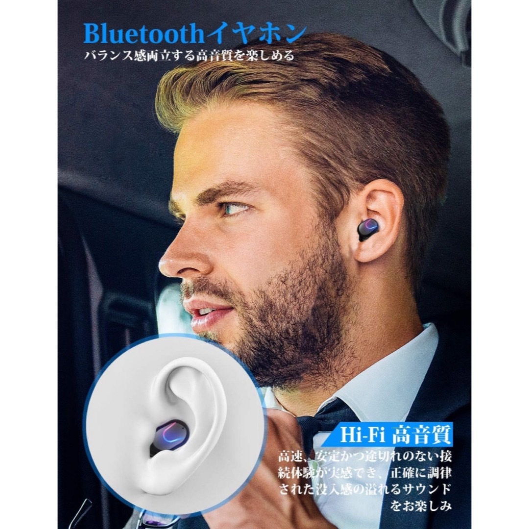 2024新登場 Bluetooth 5.0 ワイヤレスイヤホン  スマホ/家電/カメラのオーディオ機器(ヘッドフォン/イヤフォン)の商品写真