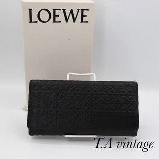 ロエベ(LOEWE)の美品！ロエベ　リピート　アナグラム　長財布　ブラック(財布)