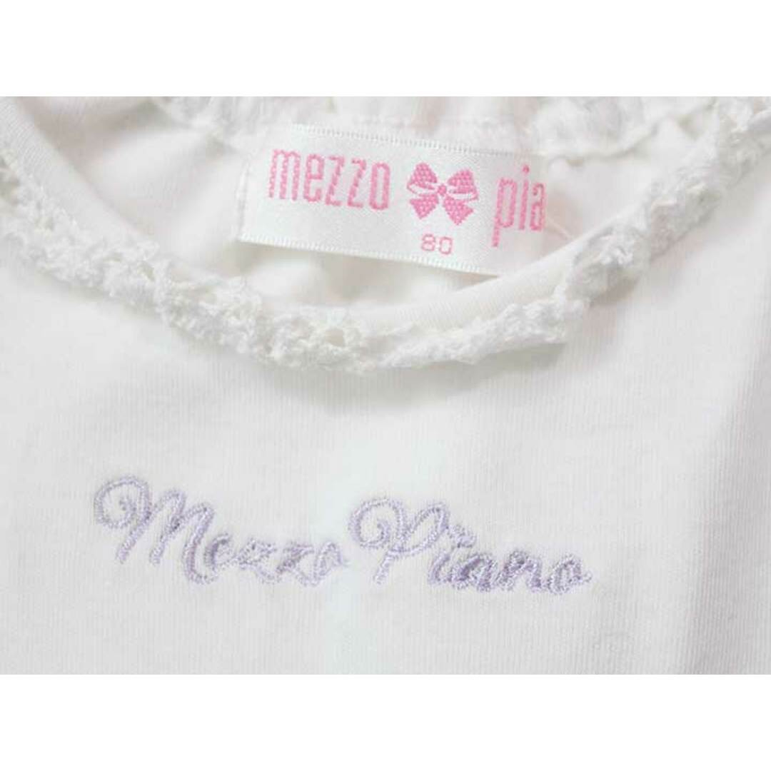 mezzo piano(メゾピアノ)の☆メゾピアノ/mezzo piano☆80cm 半袖ワンピース 白×紫 【中古】子供服 キッズ kids ベビー服 baby 女の子 夏 206032 onepi キッズ/ベビー/マタニティのベビー服(~85cm)(ワンピース)の商品写真