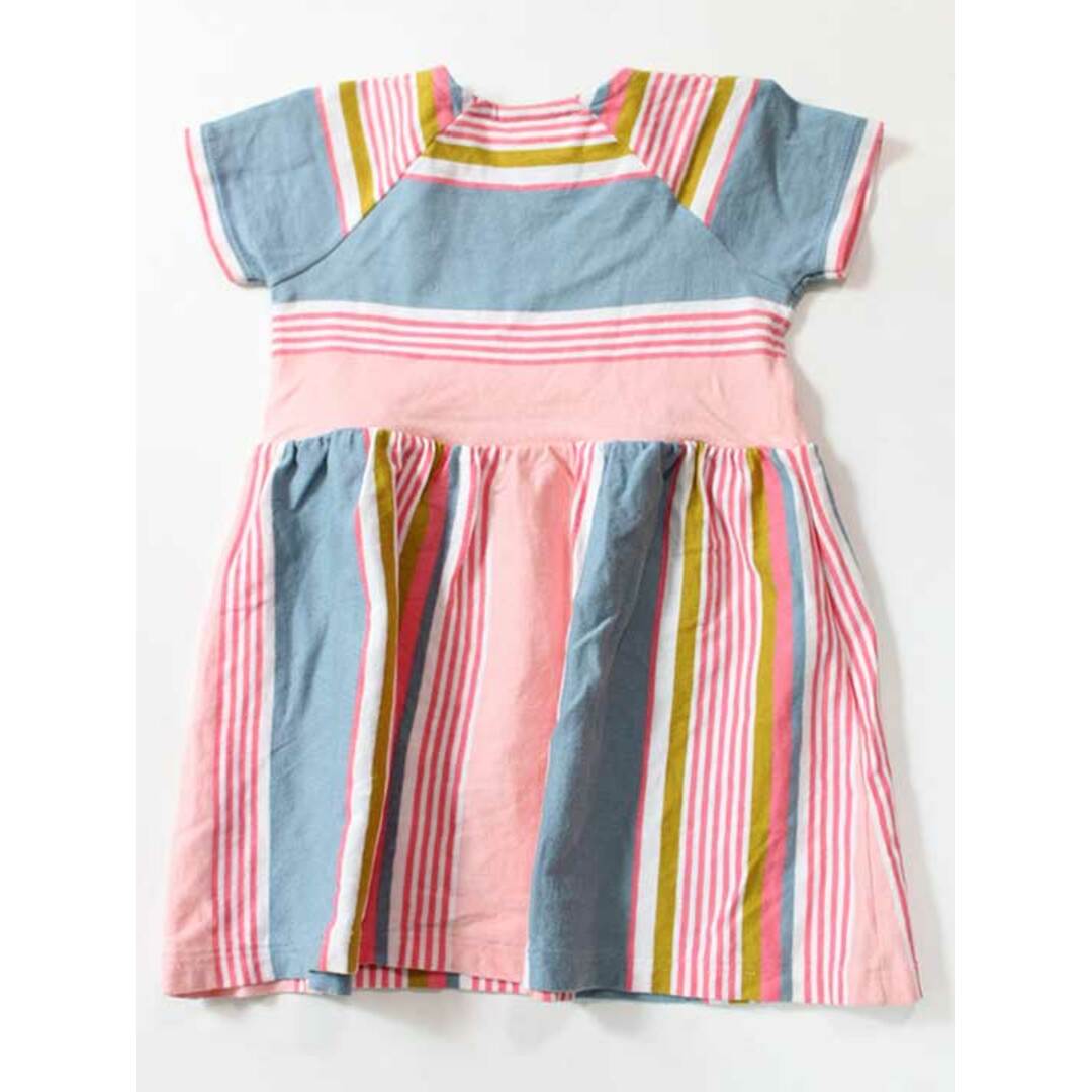 PETIT BATEAU(プチバトー)の☆プチバトー/PETIT BATEAU☆74cm 半袖ワンピース ピンク×グレー ボーダー 【中古】子供服 キッズ kids ベビー baby 女の子 夏 716022 onepi キッズ/ベビー/マタニティのベビー服(~85cm)(ワンピース)の商品写真