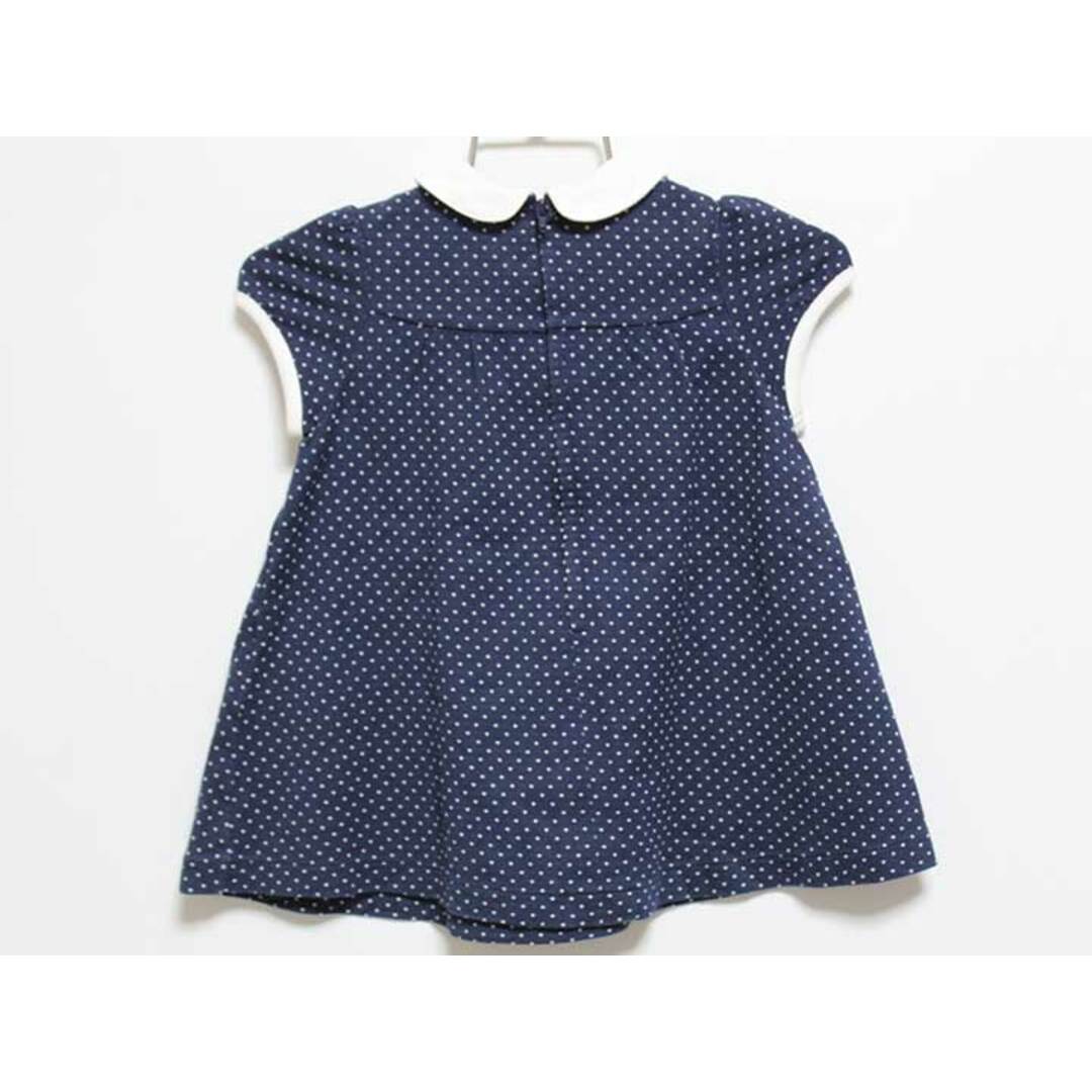 mikihouse(ミキハウス)の‡ミキハウス/mikihouse‡80cm 半袖ワンピース 紺×白【中古】子供服 キッズ kids ベビー服 baby 女の子 夏 524032 onepi キッズ/ベビー/マタニティのベビー服(~85cm)(ワンピース)の商品写真