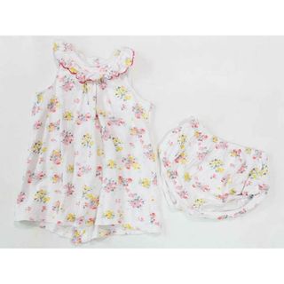 プチバトー(PETIT BATEAU)の☆プチバトー/PETIT BATEAU☆86cm ノースリーブワンピース＆ブルマセット 白×ピンク 【中古】子供服 キッズ kids ベビー服 baby 女の子 夏 206032 onepi(ワンピース)