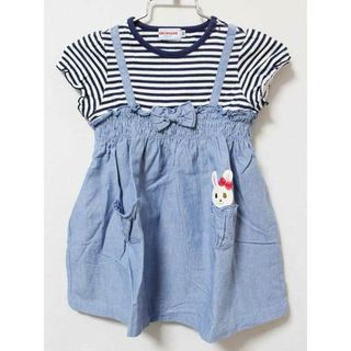 ミキハウス(mikihouse)の《ミキハウス/mikihouse》90cm 半袖ワンピース ブルー系【中古】子供服 キッズ kids ベビー服 baby 女の子 夏 824032 onepi(ワンピース)