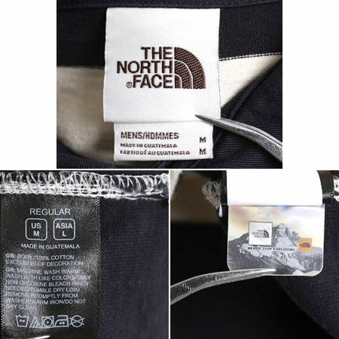 THE NORTH FACE(ザノースフェイス)のノースフェイス ボーダー 長袖 ラガーシャツ メンズ M / The North Face 長袖シャツ ヘビーウェイト コットン ラグビー ポロシャツ ラガー メンズのトップス(シャツ)の商品写真