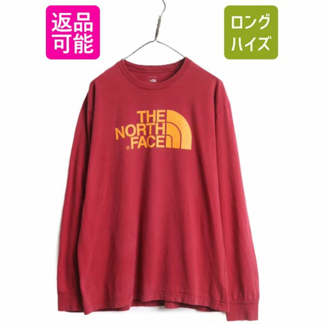 THE NORTH FACE(ザノースフェイス)のノースフェイス プリント 長袖 Tシャツ メンズ L / 古着 The North Face アウトドア ロンT プリントT ロゴT クルーネック ロングスリーブ メンズのトップス(Tシャツ/カットソー(七分/長袖))の商品写真