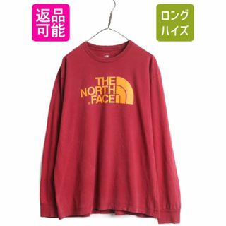 ザノースフェイス(THE NORTH FACE)のノースフェイス プリント 長袖 Tシャツ メンズ L / 古着 The North Face アウトドア ロンT プリントT ロゴT クルーネック ロングスリーブ(Tシャツ/カットソー(七分/長袖))