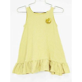 [プチバトー/PETIT BATEAU]81cm ノースリーブワンピース 黄土色×白【中古】子供服 キッズ kids ベビー服 baby 女の子 夏 726032 onepi(ワンピース)