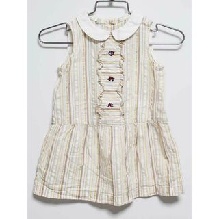 ファミリア(familiar)の‡ファミリア/familiar‡80cm ノースリーブワンピース 白×ベージュ【中古】子供服 キッズ kids ベビー服 baby 女の子 夏 726032 onepi(ワンピース)