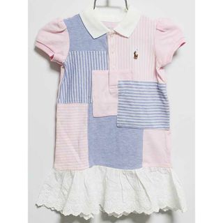 ラルフローレン(Ralph Lauren)の新品 未使用品‡ラルフローレン/Ralph Lauren‡80cm 半袖ワンピース ピンク×ブルー 子供服 キッズ kids ベビー服 baby 女の子 夏 616032 onepi(ワンピース)