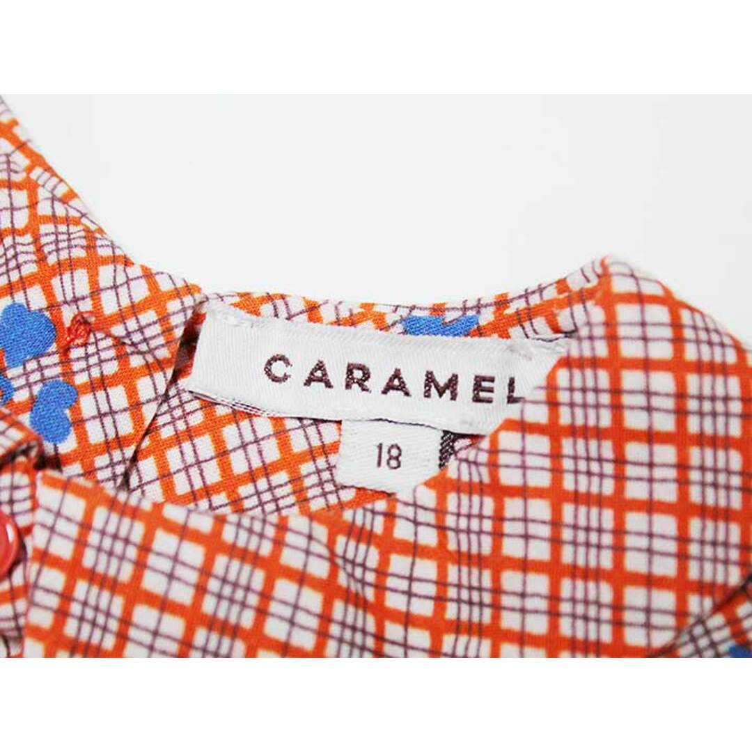 ‡キャラメル/CARAMEL‡85cm 半袖ワンピース 白×オレンジ【中古】子供服 キッズ kids ベビー服 baby 女の子 夏 905032 onepi キッズ/ベビー/マタニティのベビー服(~85cm)(ワンピース)の商品写真