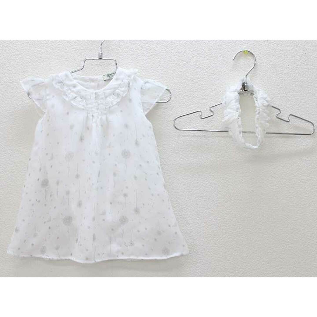 Armani(アルマーニ)の▽アルマーニベビー/Armani baby▽80cm位 半袖ワンピオール 白 ヘアバンド付き【中古】子供服 キッズ kids ベビー服 baby 女の子 夏 824032 onepi キッズ/ベビー/マタニティのベビー服(~85cm)(ワンピース)の商品写真